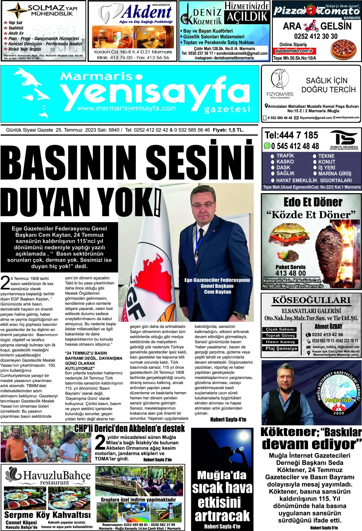 25.07.2023 tarihli gazetemiz