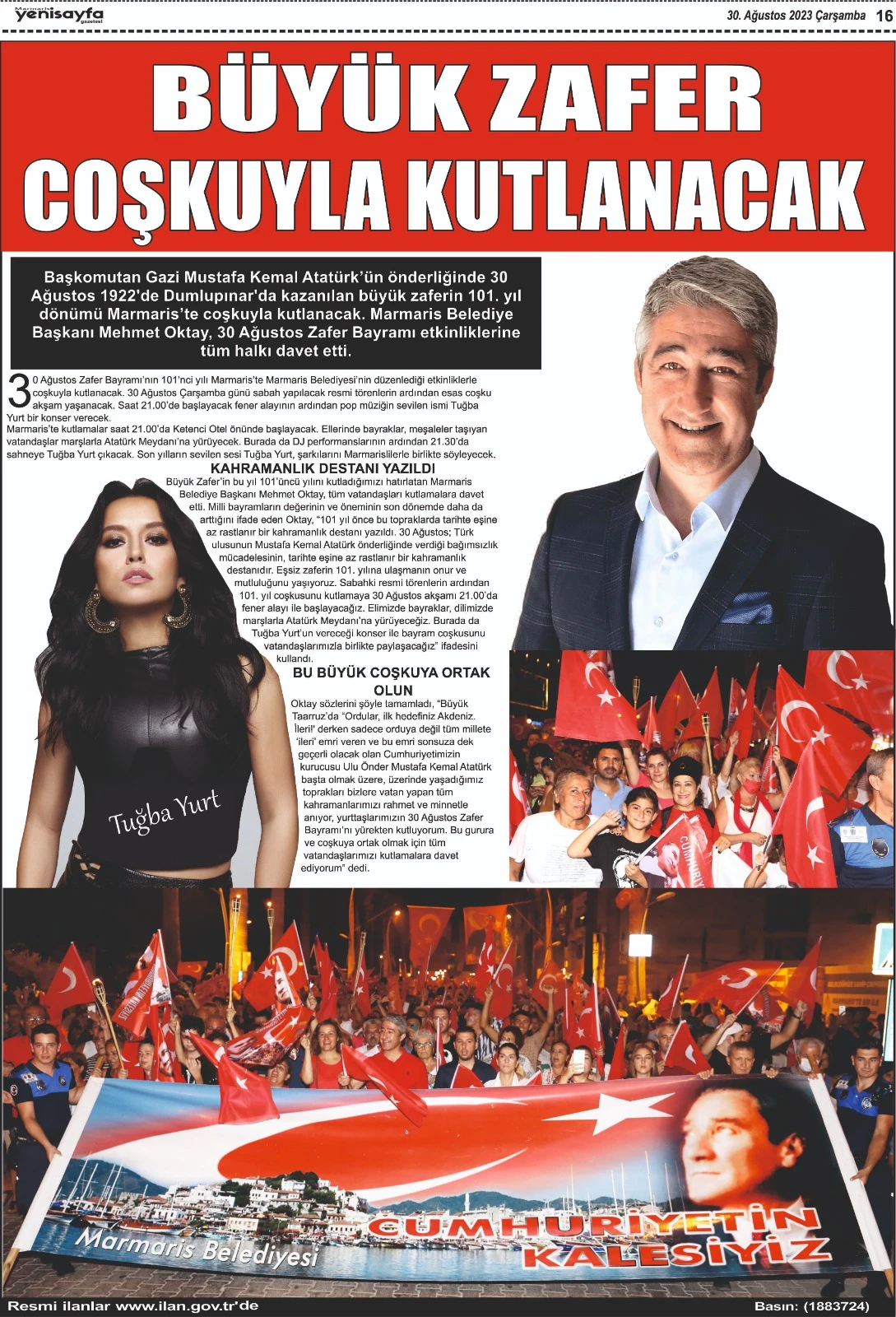 30 Ağustos 2023 tarihli gazetemiz