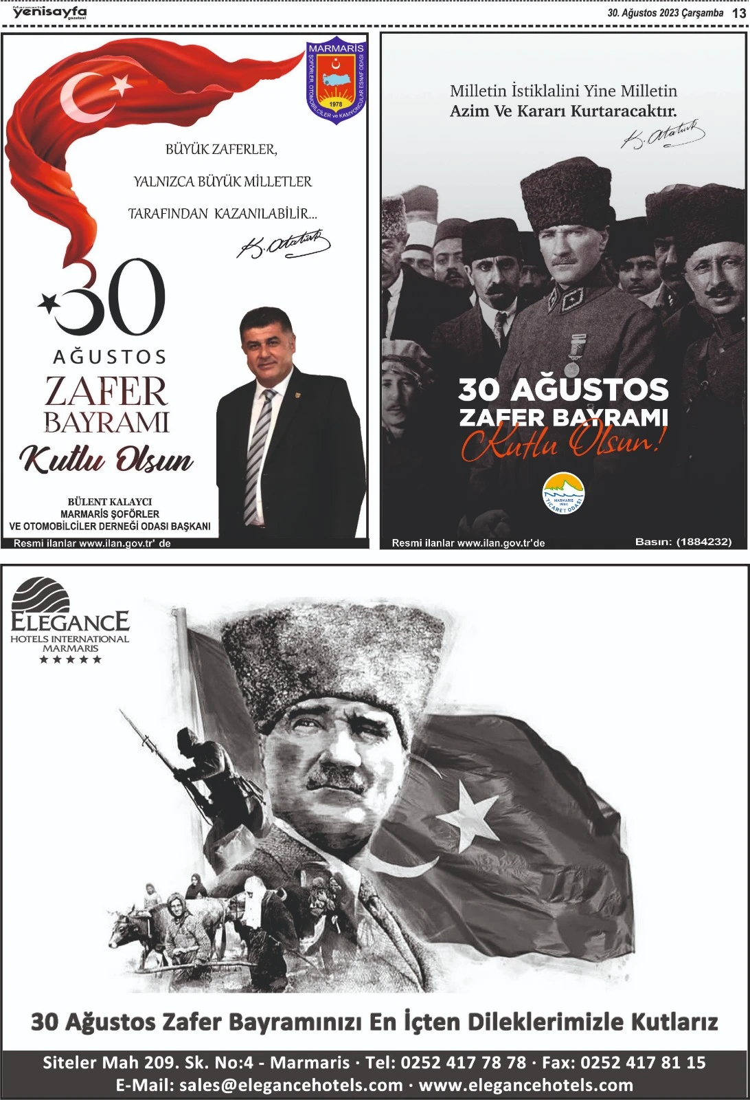 30 Ağustos 2023 tarihli gazetemiz