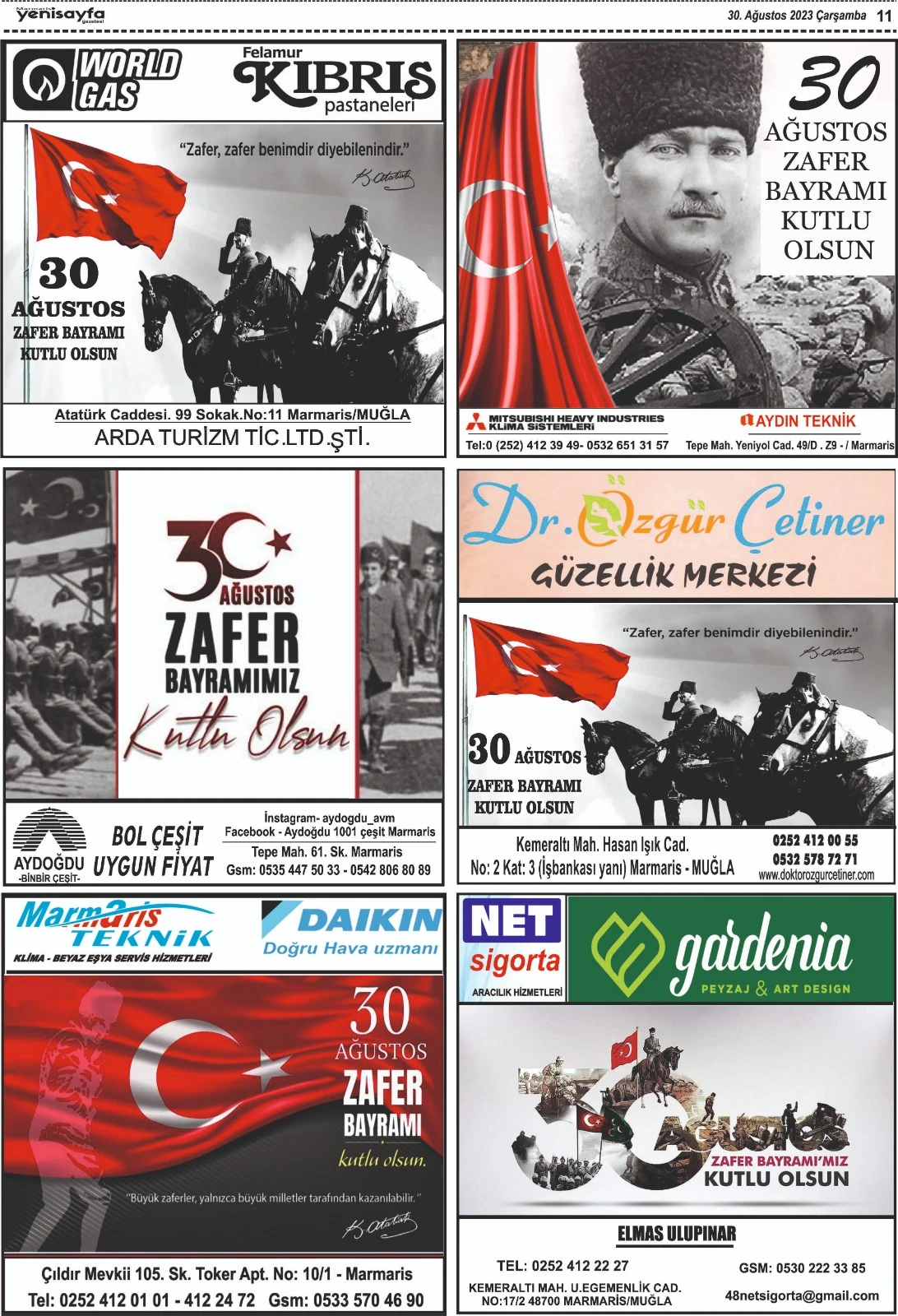 30 Ağustos 2023 tarihli gazetemiz