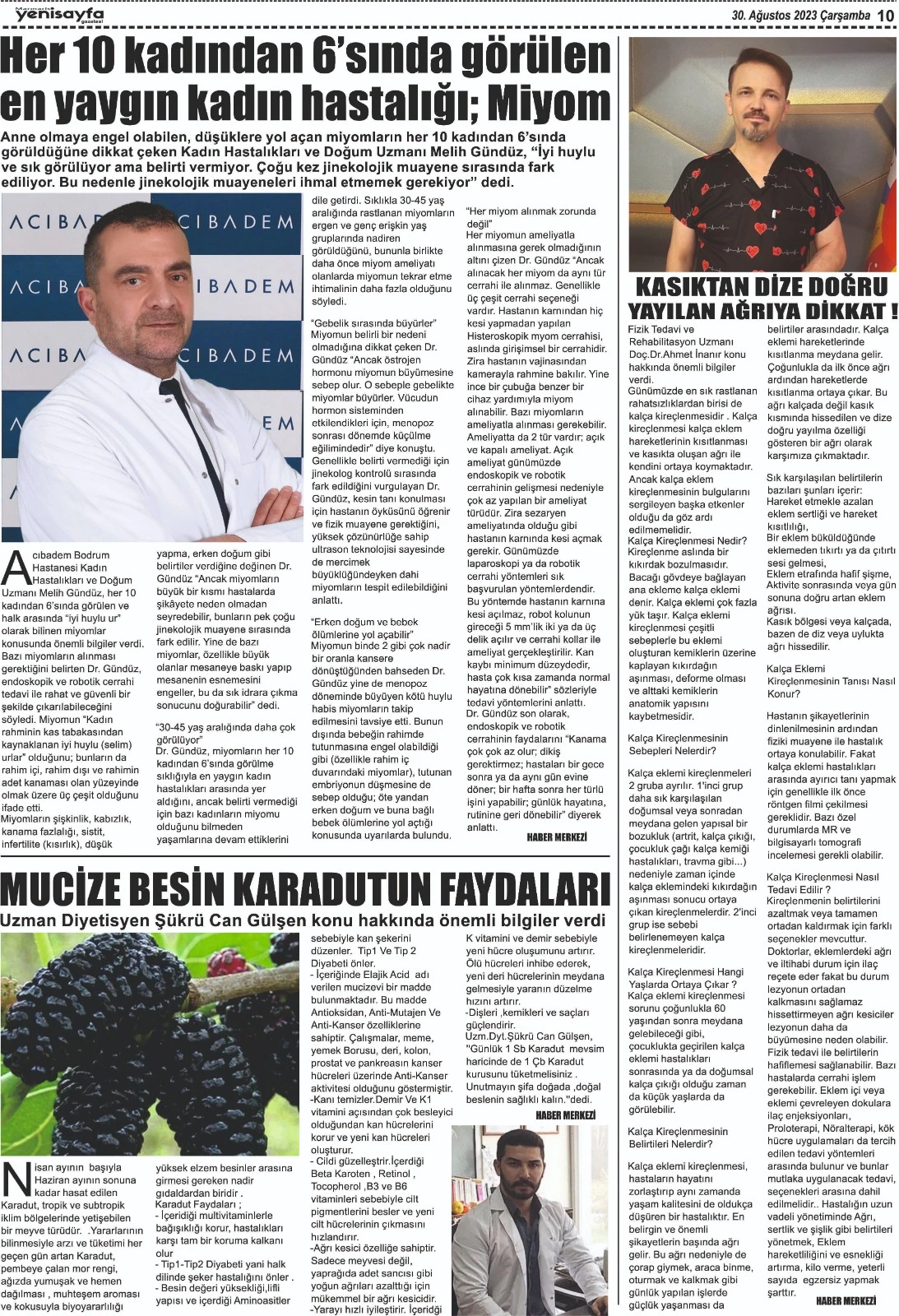 30 Ağustos 2023 tarihli gazetemiz
