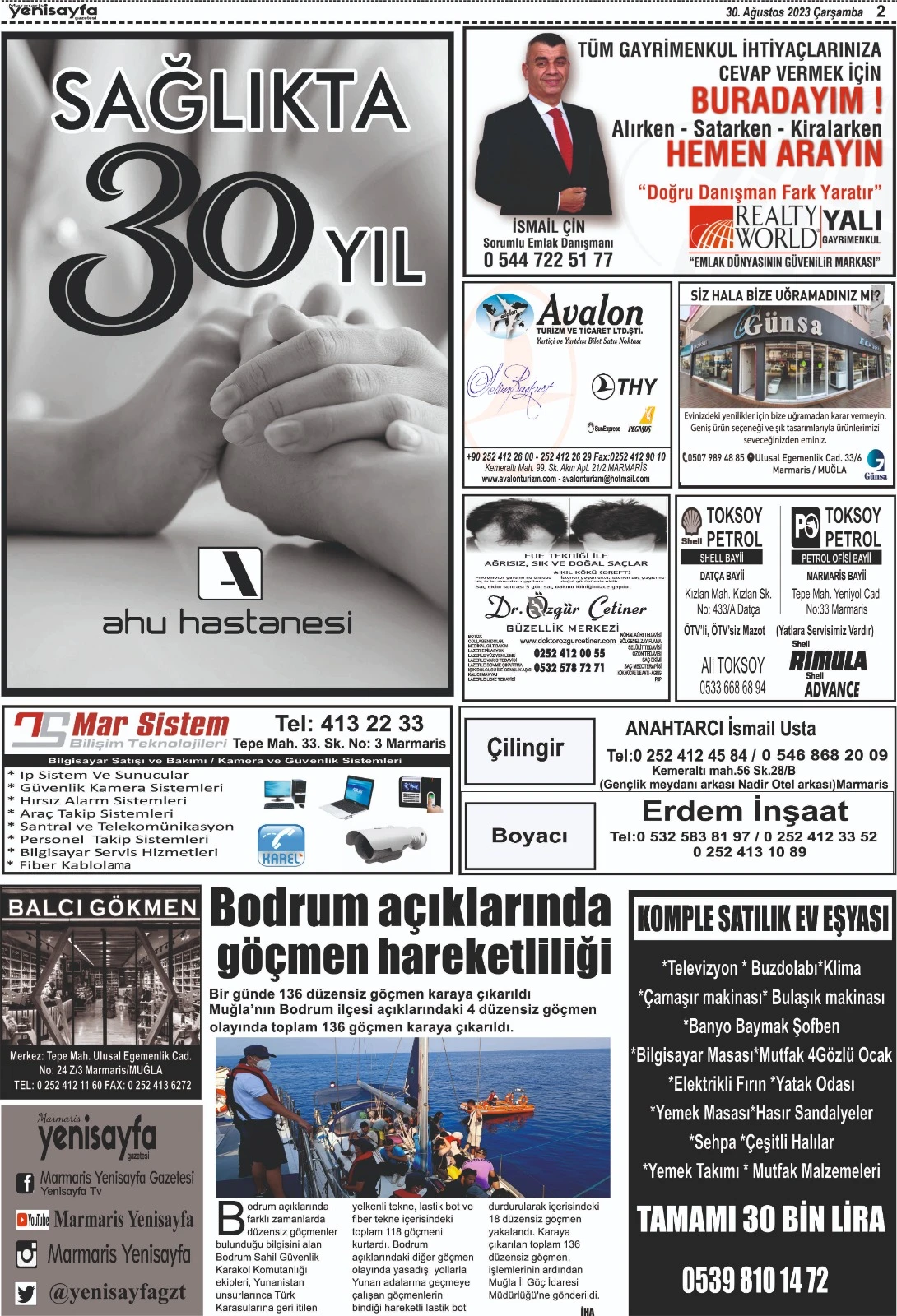 30 Ağustos 2023 tarihli gazetemiz