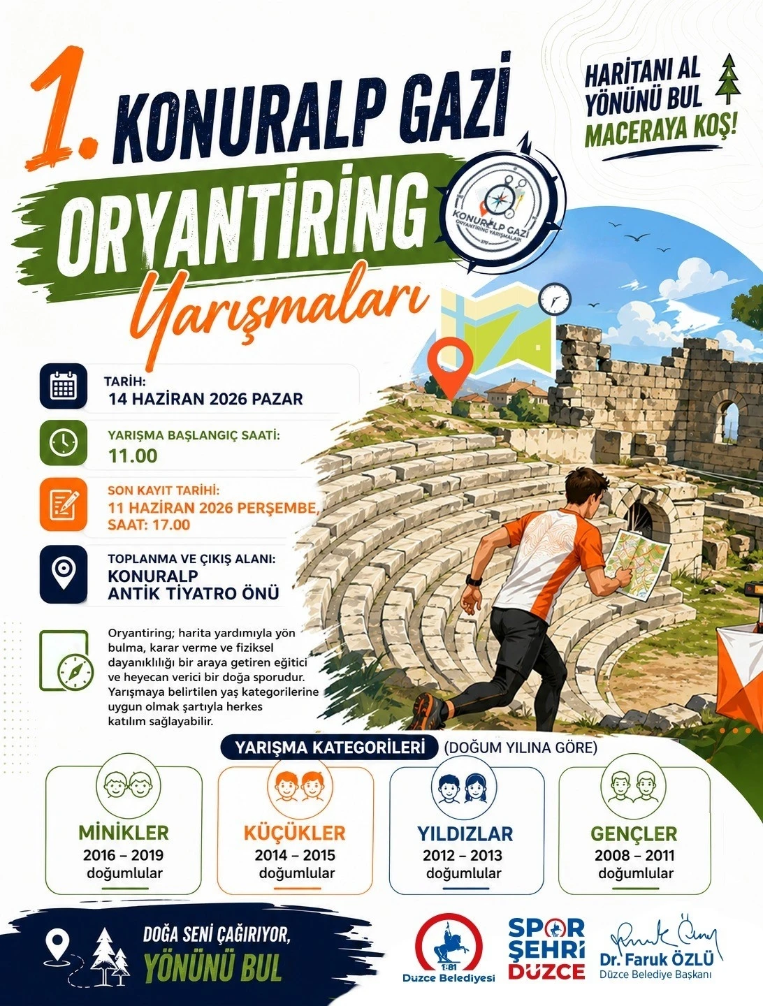 1. Konuralp Gazi oryantiring yarışması başlıyor
