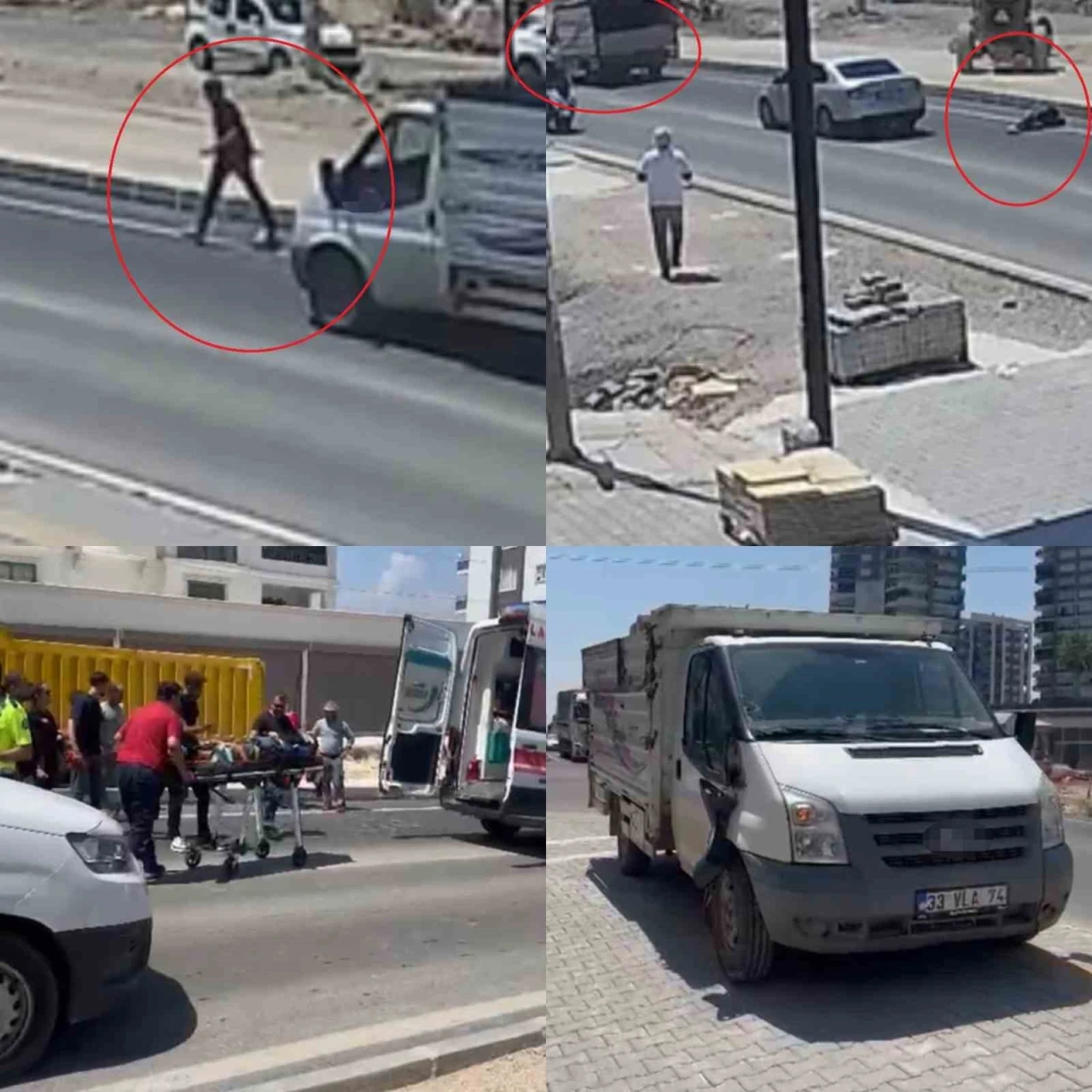 16 yaşındaki s&uuml;r&uuml;c&uuml;n&uuml;n kullandığı kamyonet yayaya &ccedil;aptı: Kaza anı kamerada
