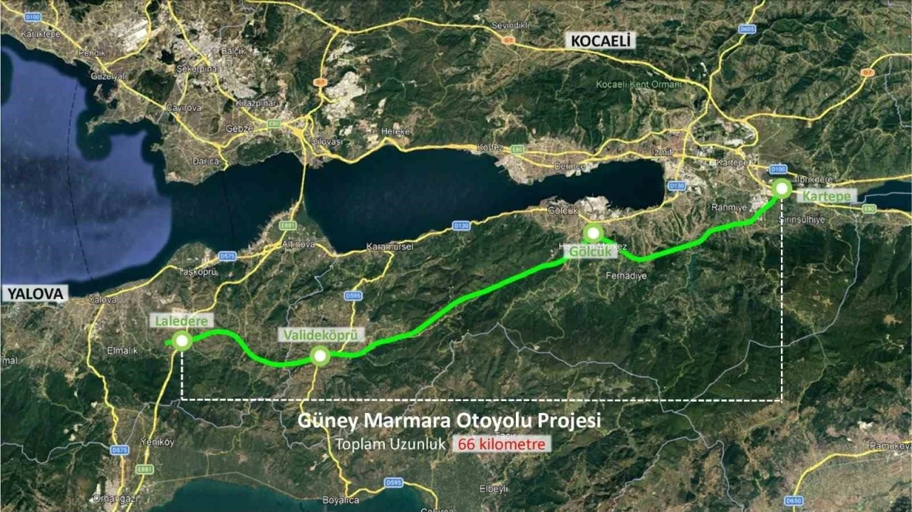 78 kilometrelik Kocaeli-Yalova Otoyolu&rsquo;nda planlar onaylandı
