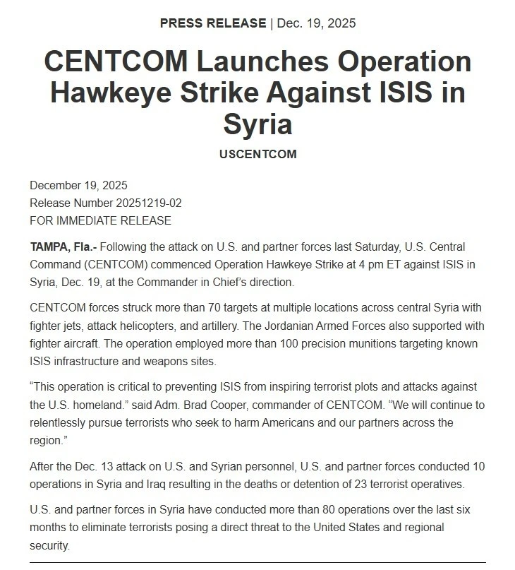 ABD ordusundan operasyon a&ccedil;ıklaması: "70&rsquo;ten fazla DEAŞ hedefi vuruldu"
