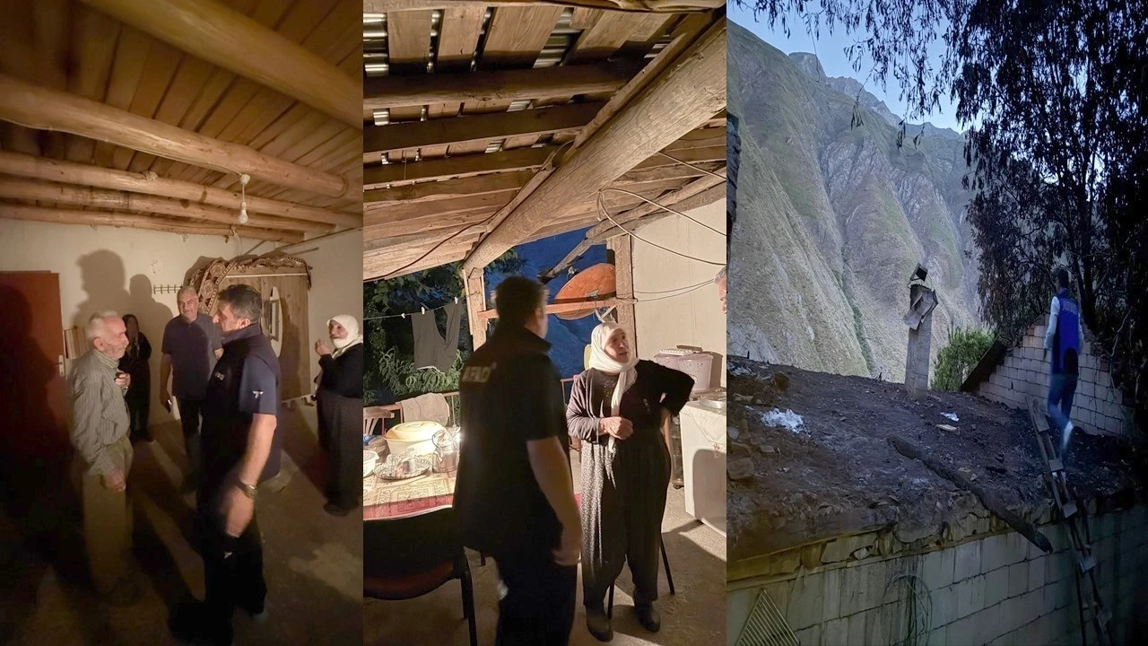 AFAD, Yangında evi zarar gören aileyi ziyaret etti
