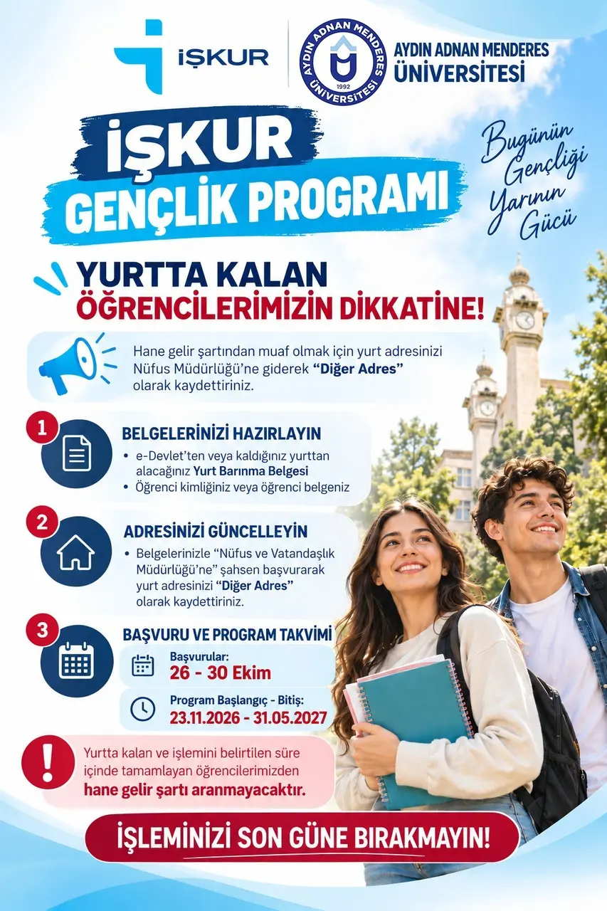 ADÜ’lü 2 bin 505 öğrenciye İŞKUR desteği