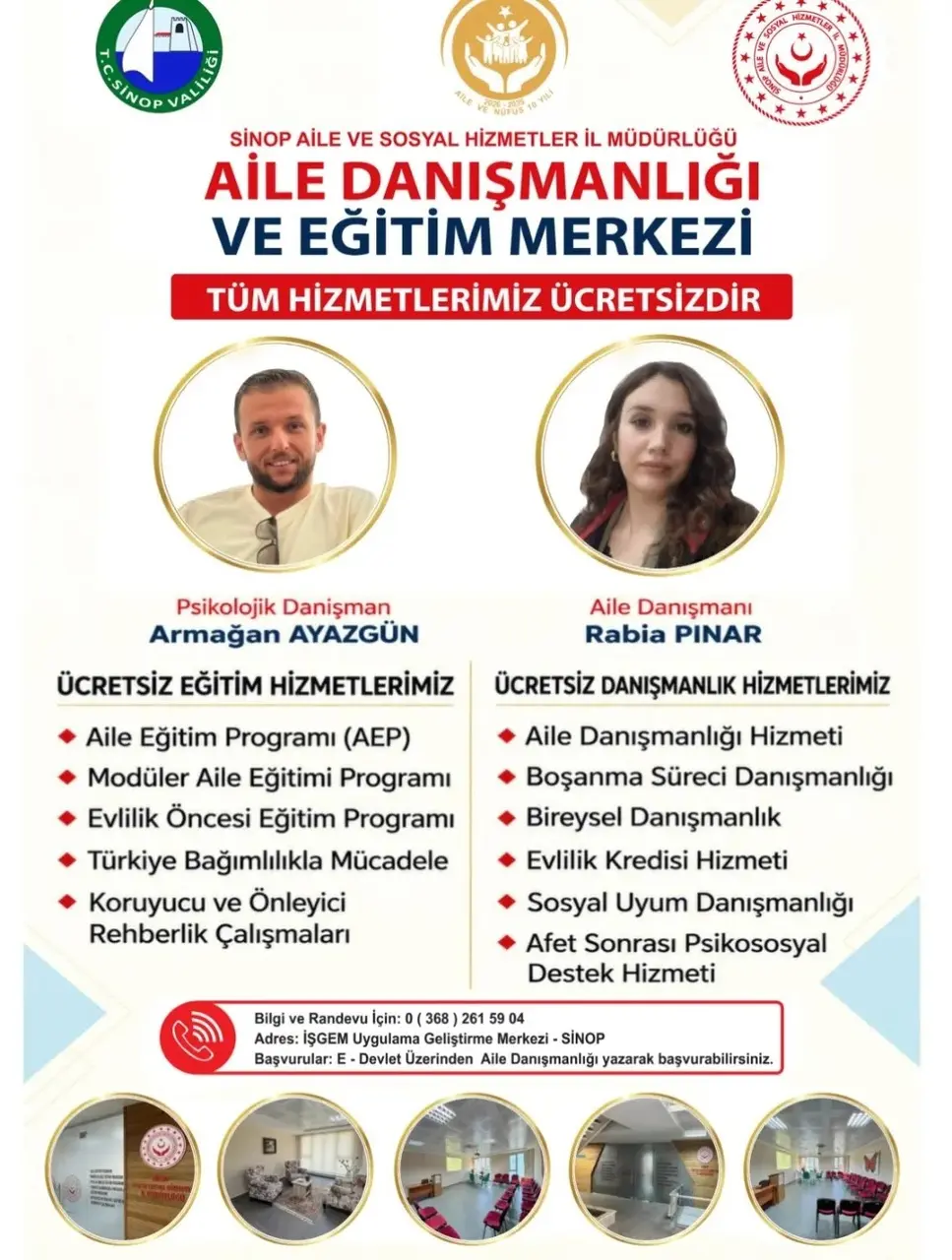 Sinop’ta ailelere ücretsiz danışmanlık hizmeti