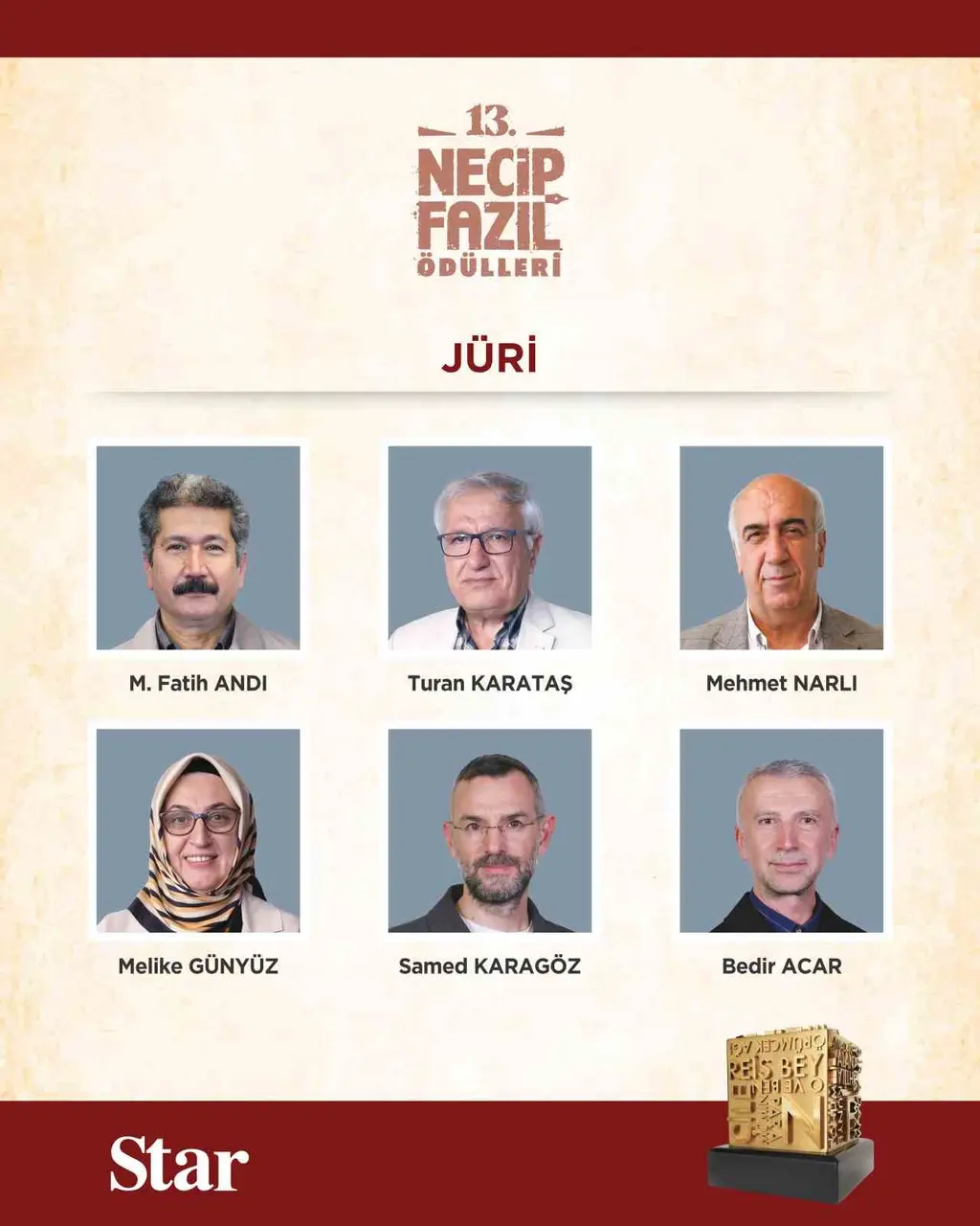 13. Necip Fazıl Ödülleri’nin kazananları açıklandı: 8 dalda 9 isme ödül