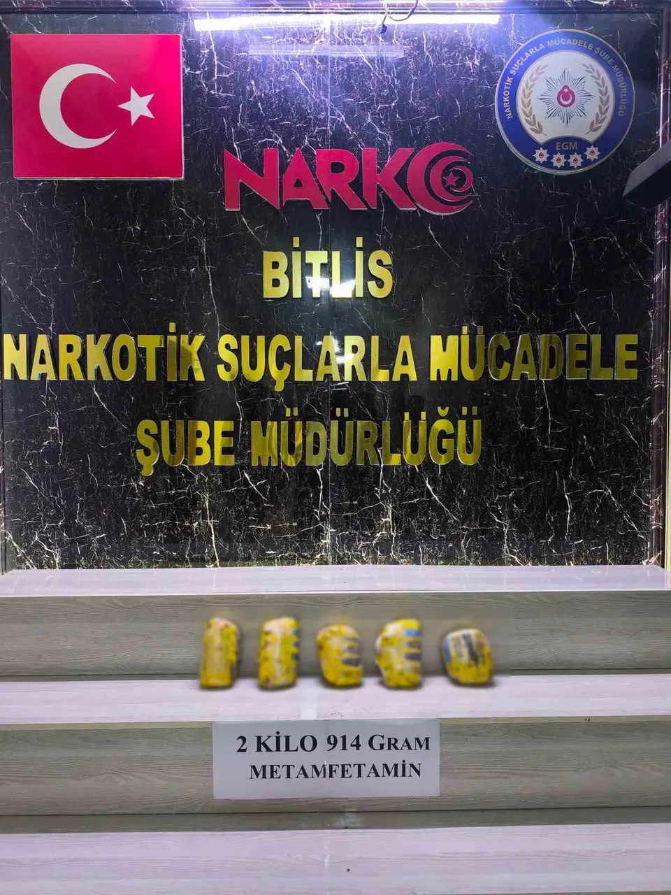 Tatvan’da 2 kilo 914 gram metamfetamin ele geçirildi