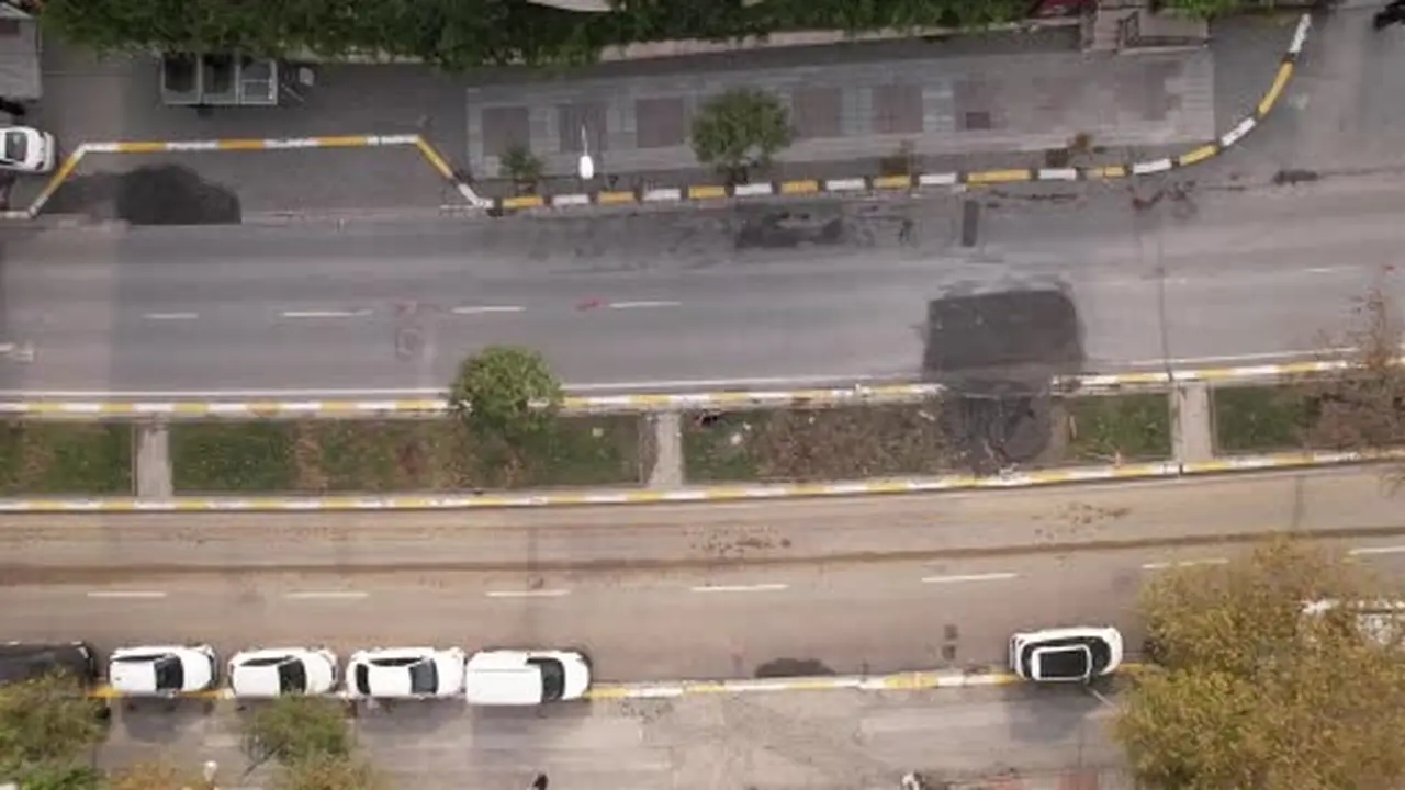Eyüpsultan’da ağaçların kesildiği iddia edilen tramvay güzergahı havadan görüntülendi