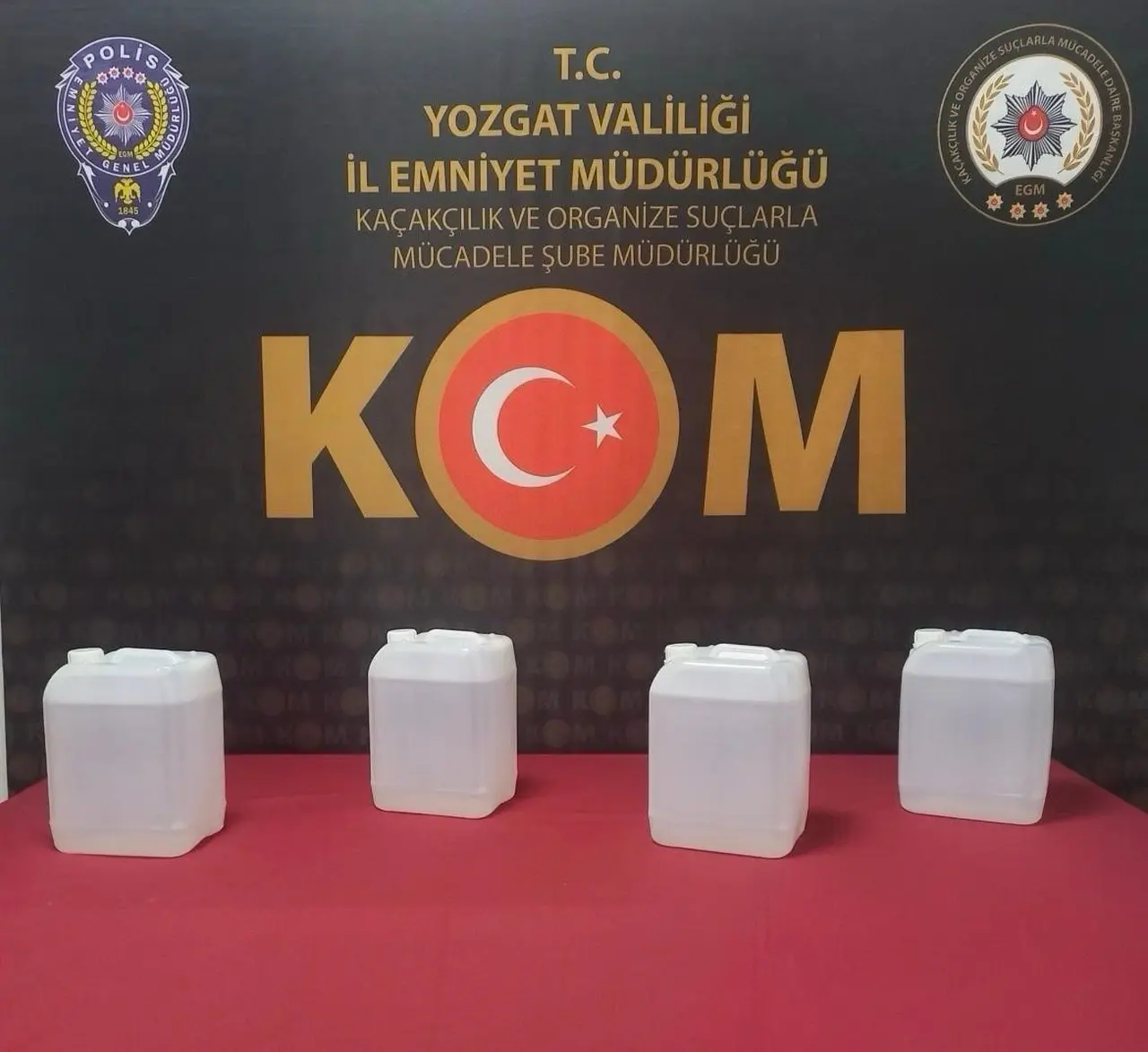 Yozgat’ta 20 litre etil alkol ele geçirildi