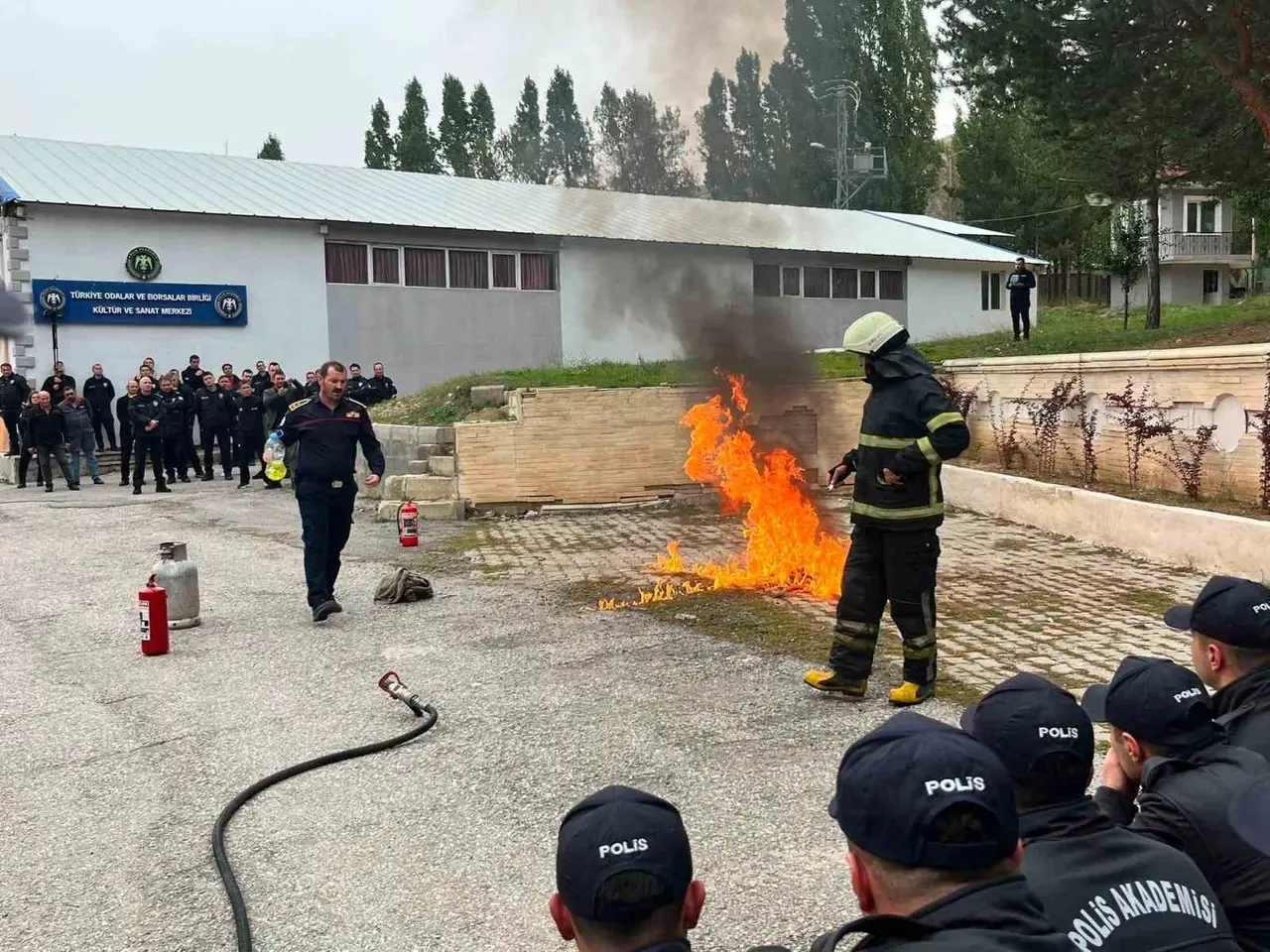 Bayburt POMEM’de yangın tatbikatı yapıldı