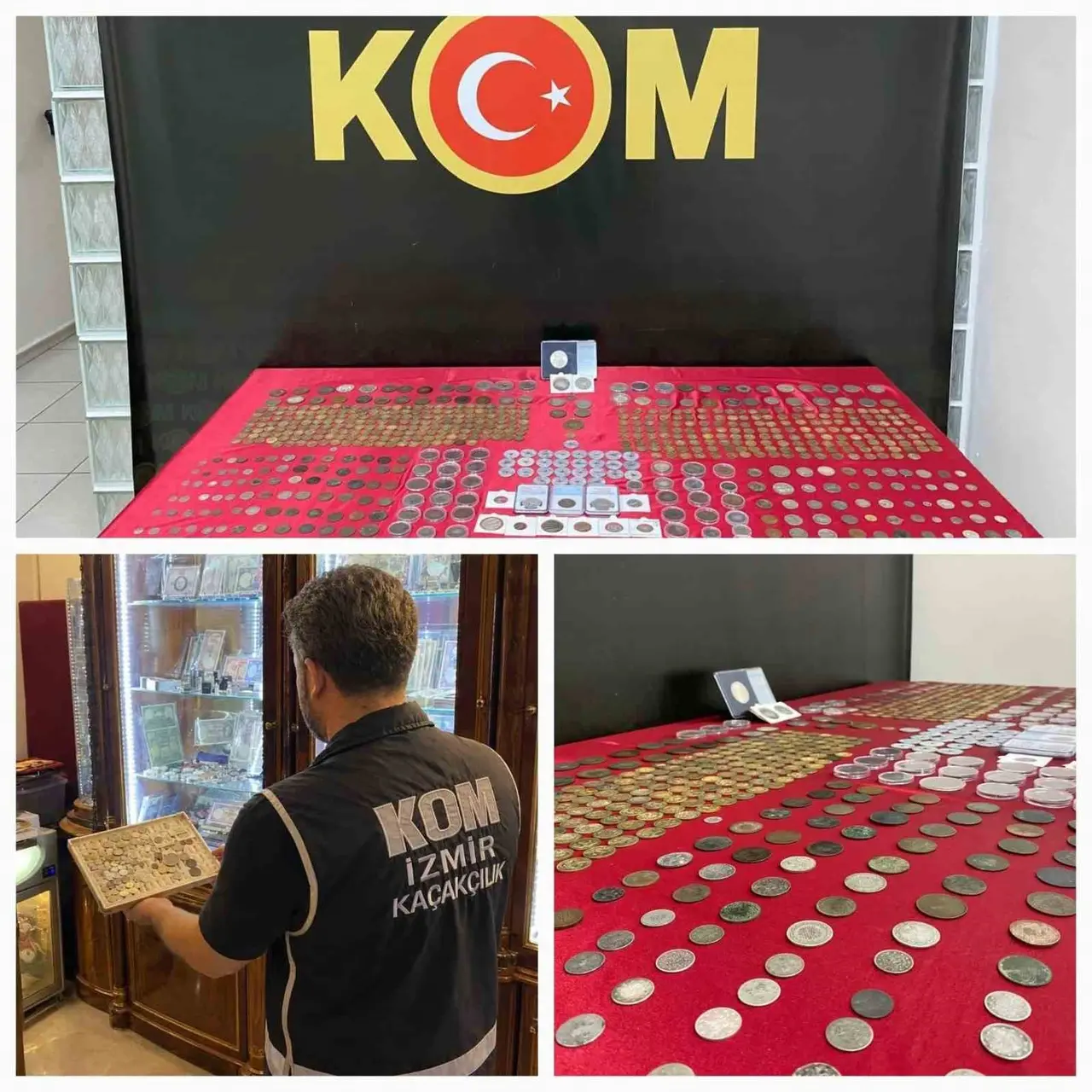 İzmir’de iş yerinde yüzlerce sikke ele geçirildi