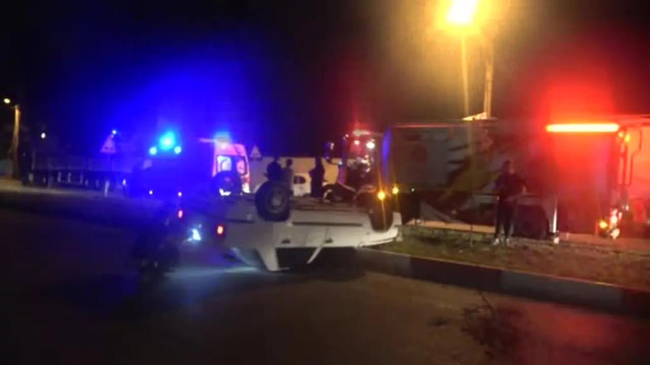 Kontrolden çıkan araç takla attı, sürücü yaralandı