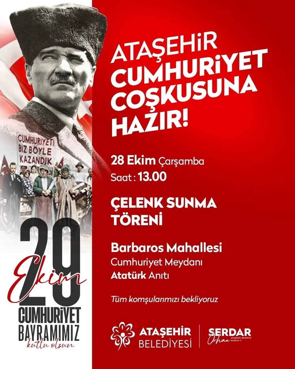Ataşehir’de Cumhuriyet coşkusu Sinan Akçıl’la beraber sokaklara taşacak
