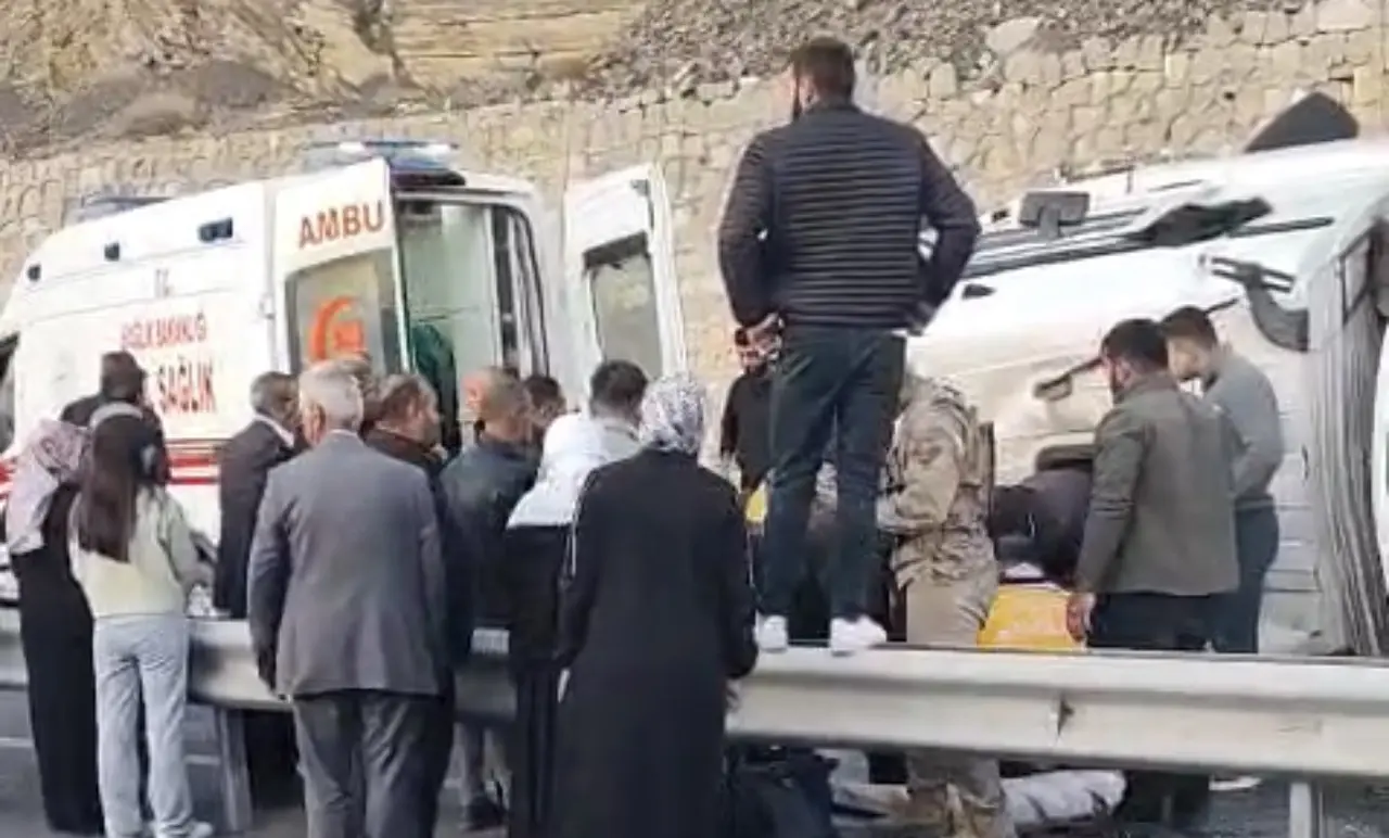 Van yolunda tır devrildi