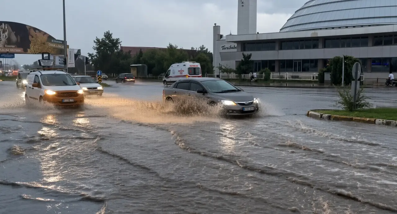 Erzincan’da sağanak yağış etkili oldu