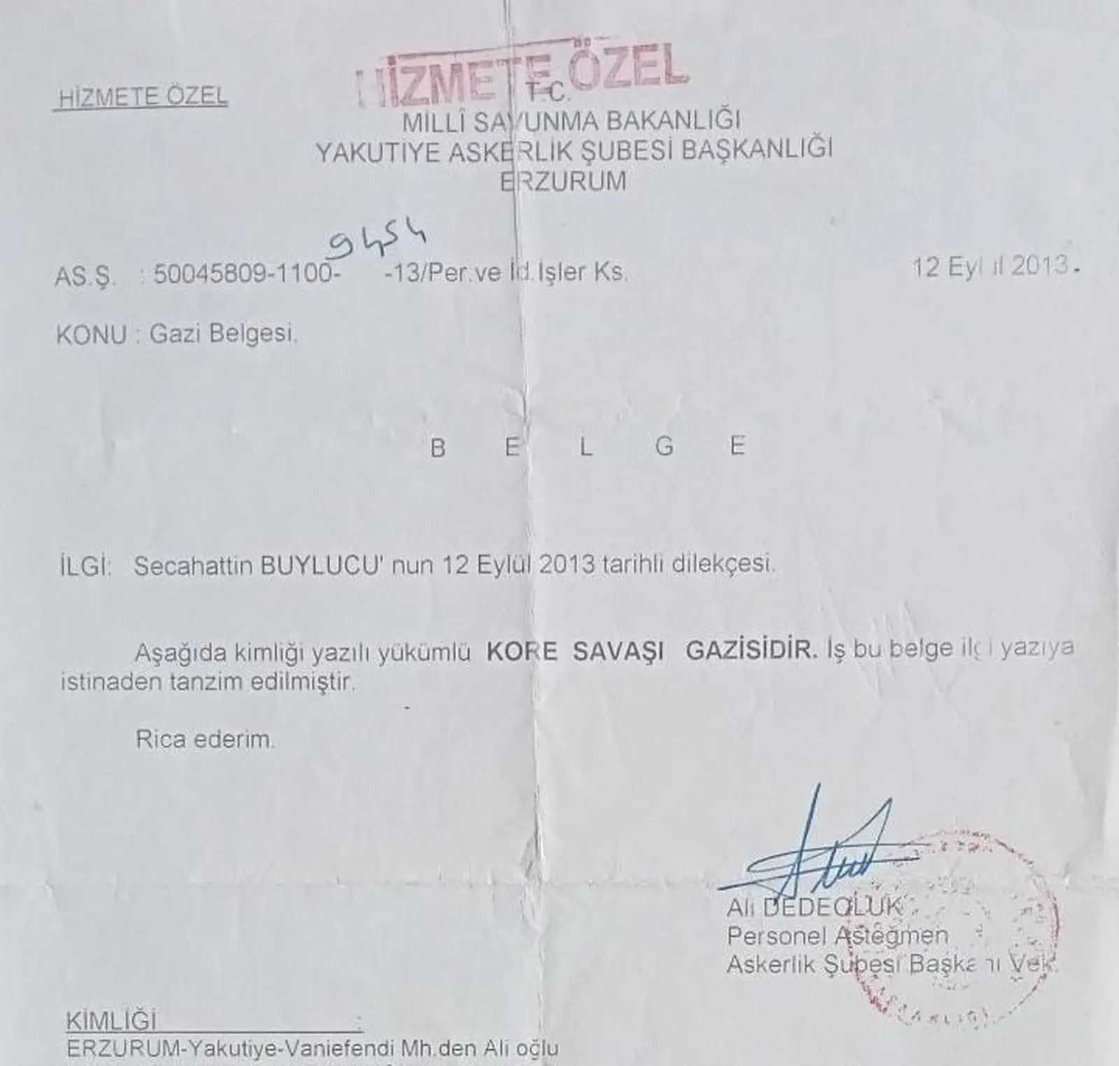 Kore’den Erzurumlu Gaziye "Barış Büyükelçisi" onuru