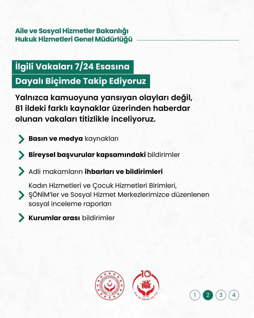 Aile ve Sosyal Hizmetler Bakanlığından şiddet mağdurları için hukuki koruma vurgusu