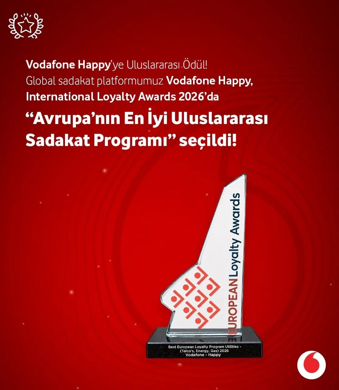 Vodafone Happy  ‘Avrupa’nın En İyi Sadakat Programı’ ödülünü aldı