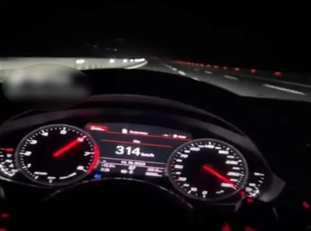 Otoyolda 314 kilometre hızla gidip o anları TikTok’ta paylaşan sürücüye para cezası