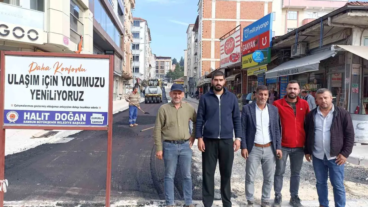 Havza’da asfalt çalışması