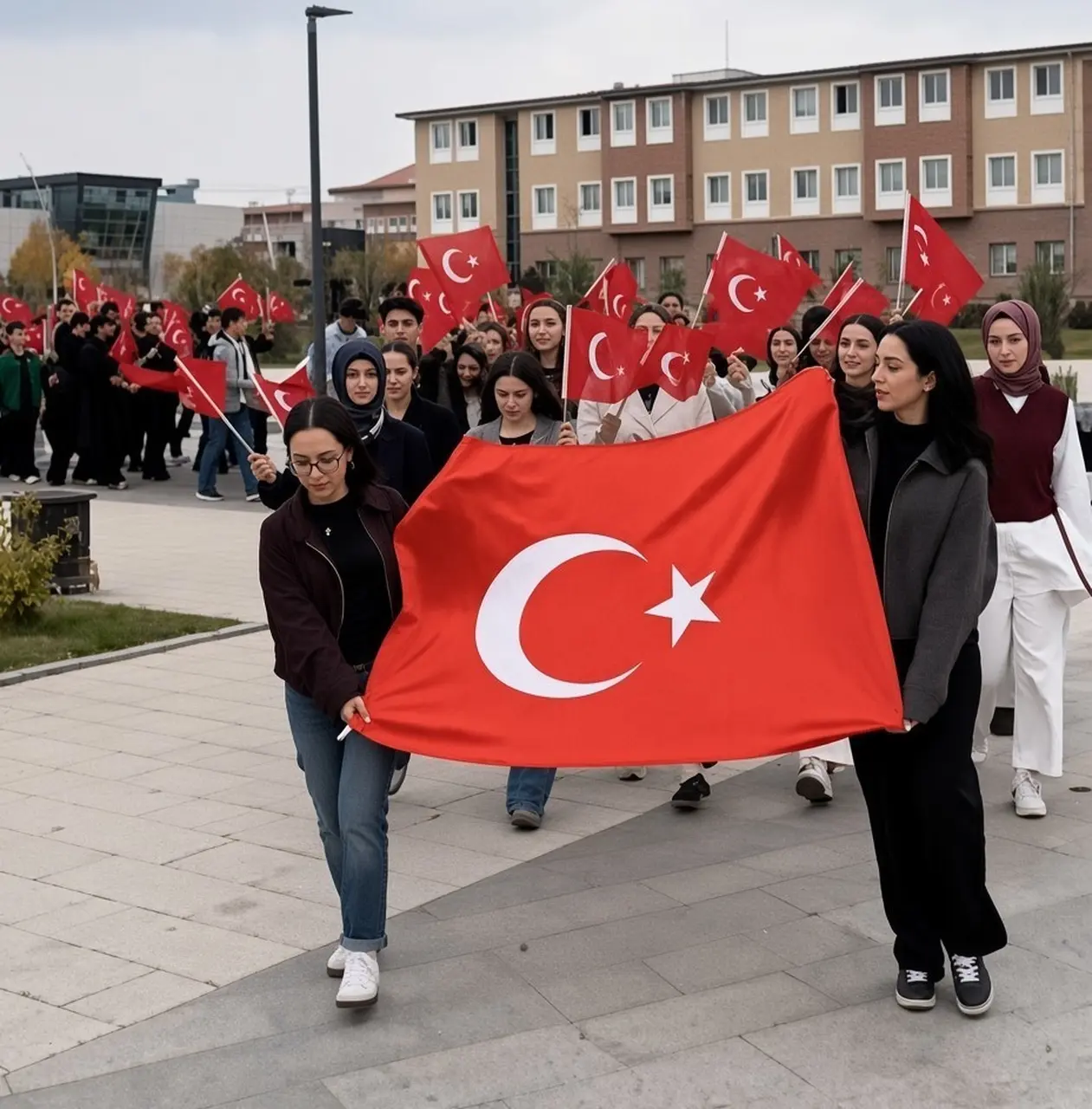 Cumhuriyet Bayramı dolayısıyla bayrak yürüyüşü düzenlendi