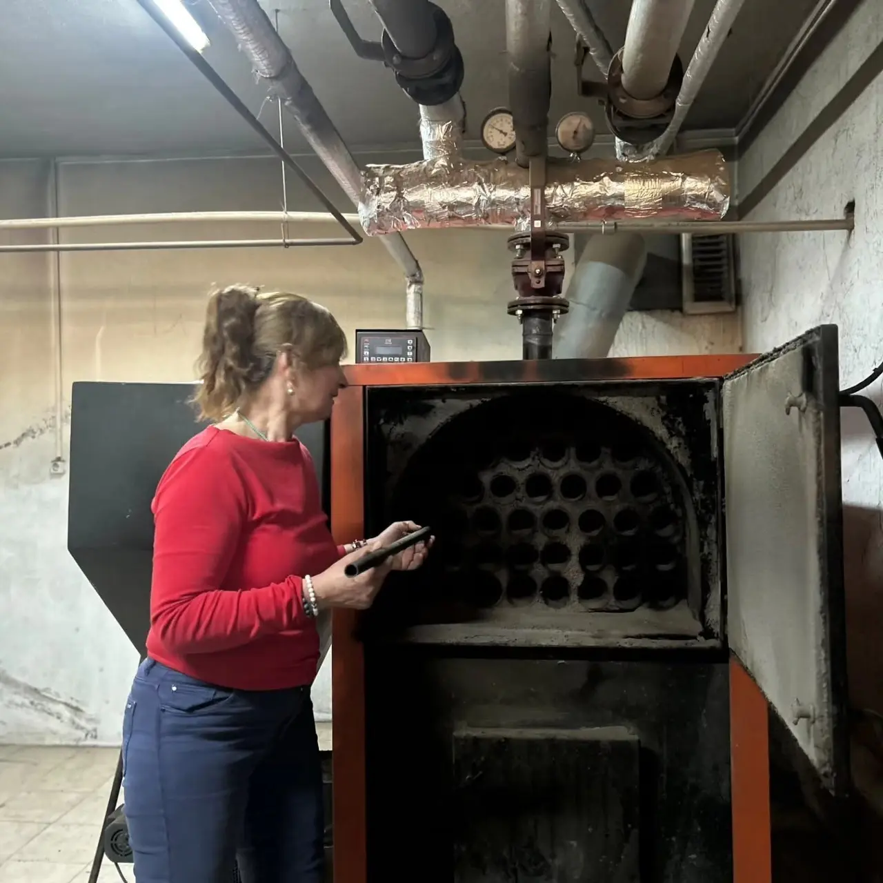 Sultanhisar’da kalorifer ateşçiliği kursiyerlerine uygulamalı eğitim