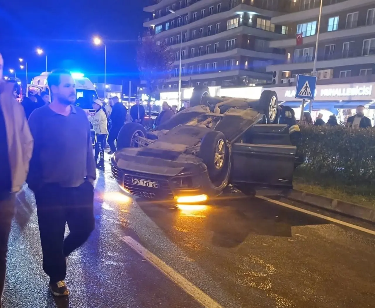 Çorlu’da otomobil takla attı: 2 yaralı