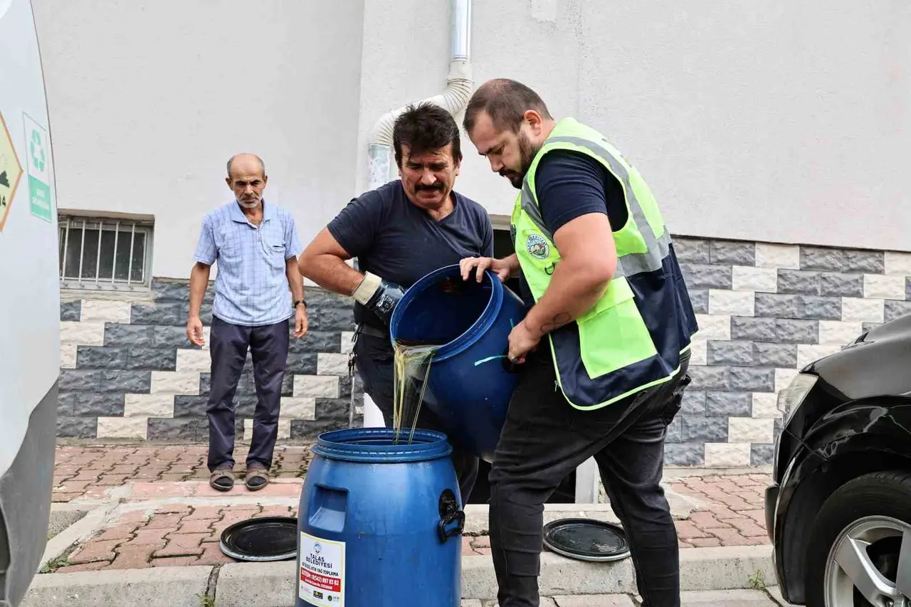 Talas’ta atık yağlar toplanıyor çevre korunuyor