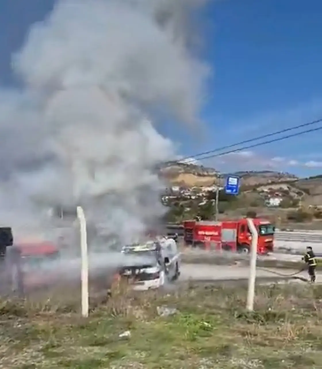 Kastamonu’da park halindeki tanker alev alev yandı