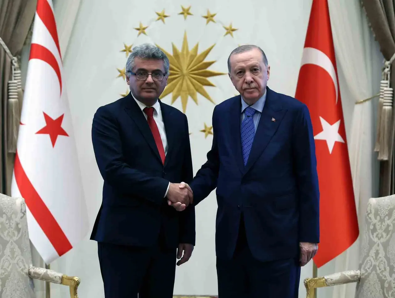 Cumhurbaşkanı Erdoğan, KKTC Cumhurbaşkanı Erhürman ile görüştü
