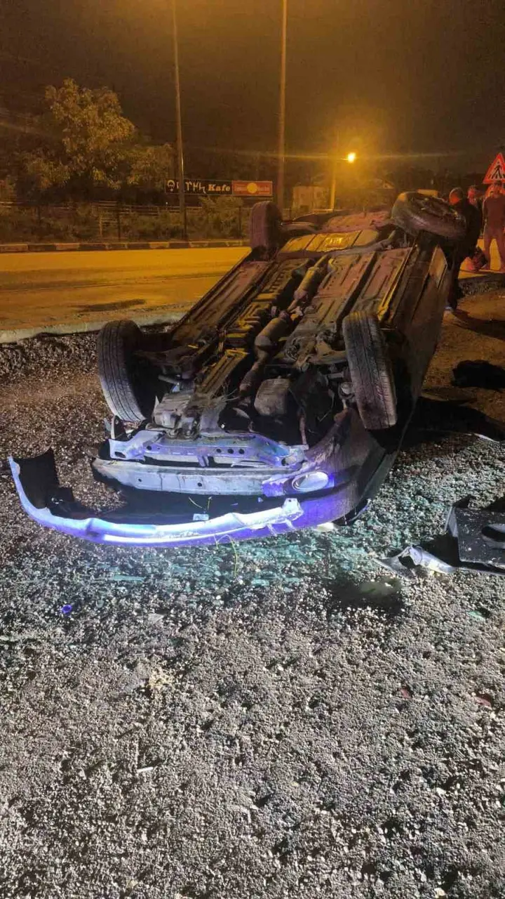Kontrolden çıkan otomobil takla attı: 1 yaralı