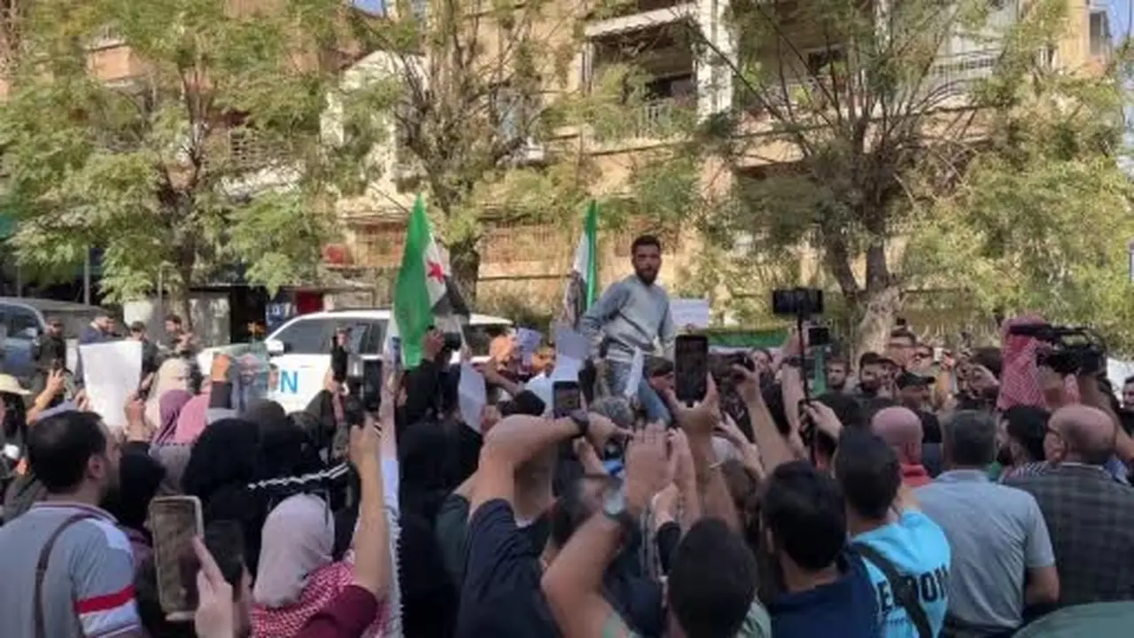 Suriye’de İsrail’in saldırı ve ihlallerine karşı protesto
