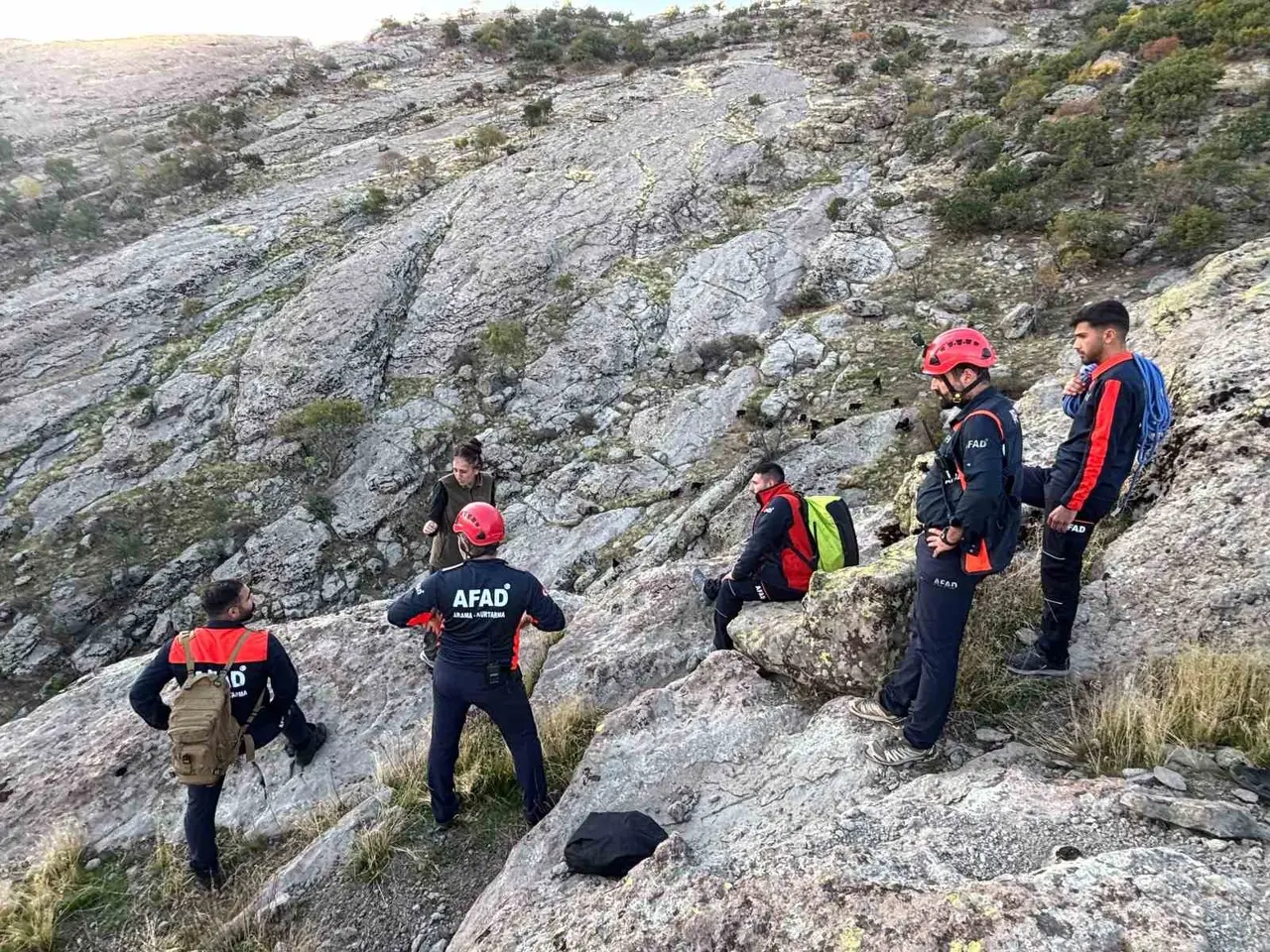 Tunceli’de kayalıklarda mahsur kalan keçileri AFAD kurtardı