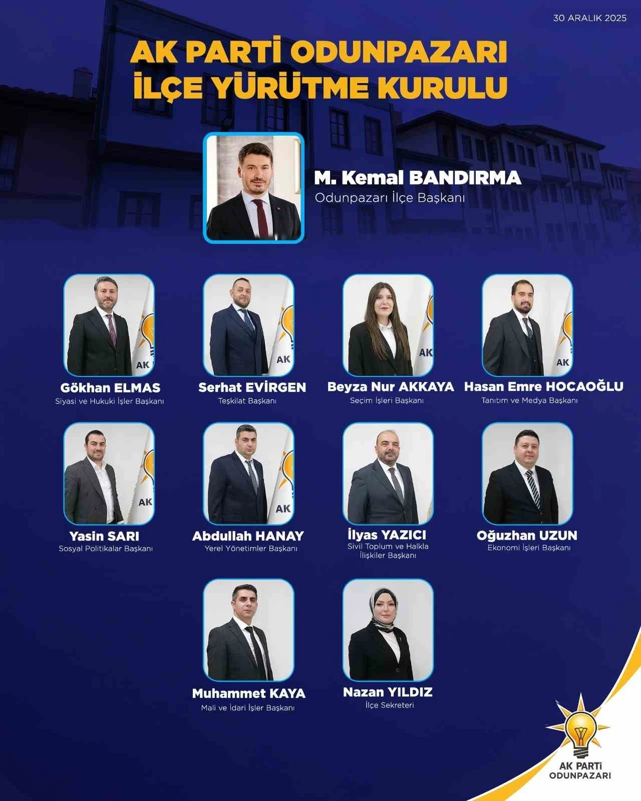 AK Parti Odunpazarı İl&ccedil;e Y&uuml;r&uuml;tme Kurulu belli oldu
