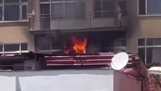 Aksaray’da apartmanda yangın
