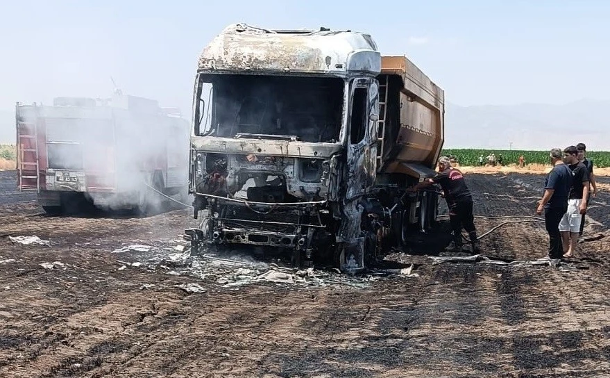 Anız yangını milyonluk tırı kül etti

