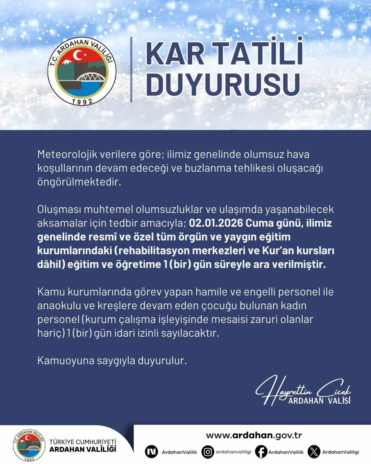 Ardahan&rsquo;da eğitime kar engeli
