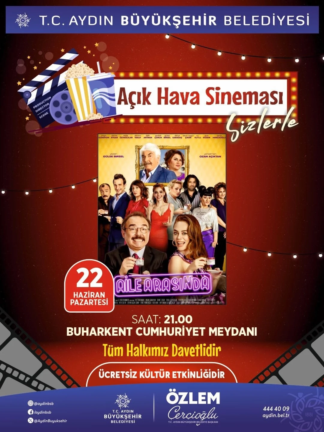 Aydın B&uuml;y&uuml;kşehir Belediyesi vatandaşları a&ccedil;ık hava sineması etkinlikleri ile buluşturacak

