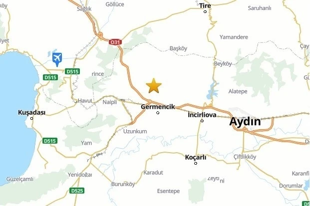Aydın&rsquo;da 3.9 şiddetinde deprem meydana geldi

