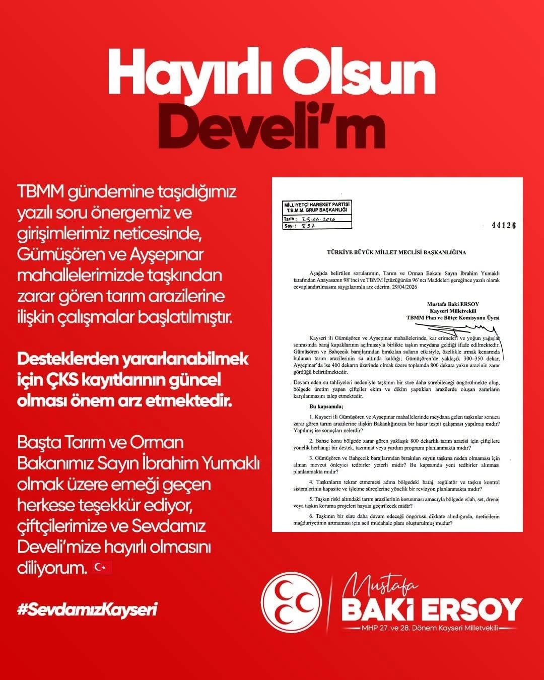 Baki Ersoy m&uuml;jdeyi verdi: "Hayırlı olsun Develim"
