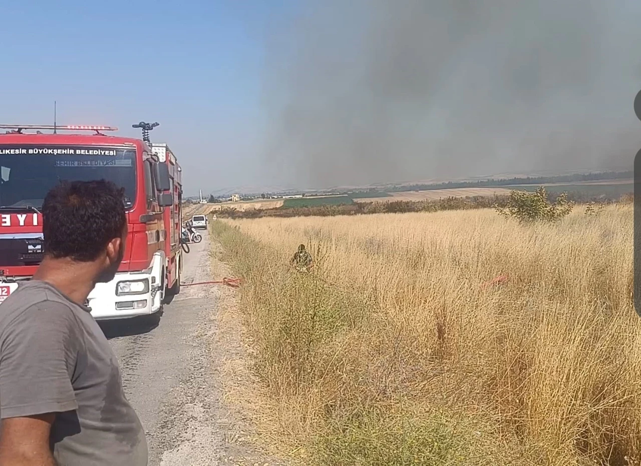 Balıkesir’de mera yangını
