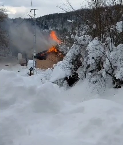 Bartın&rsquo;da 1125 metre rakımda &ccedil;ıkan ev yangını korkuttu

