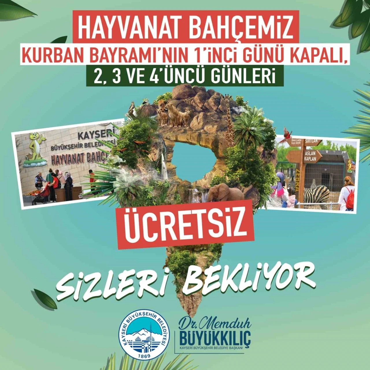 Başkan Büyükkılıç: "Hayvanat bahçemiz Kurban Bayramı’nda ücretsiz olacak"