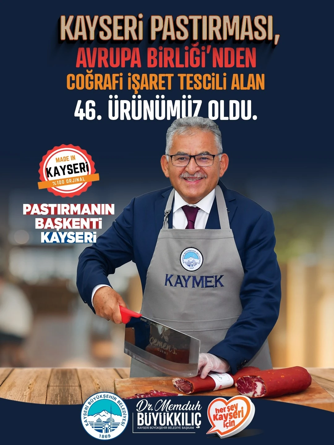Başkan B&uuml;y&uuml;kkılı&ccedil;: "Kayseri Pastırması Avrupa Birliği&rsquo;nde"
