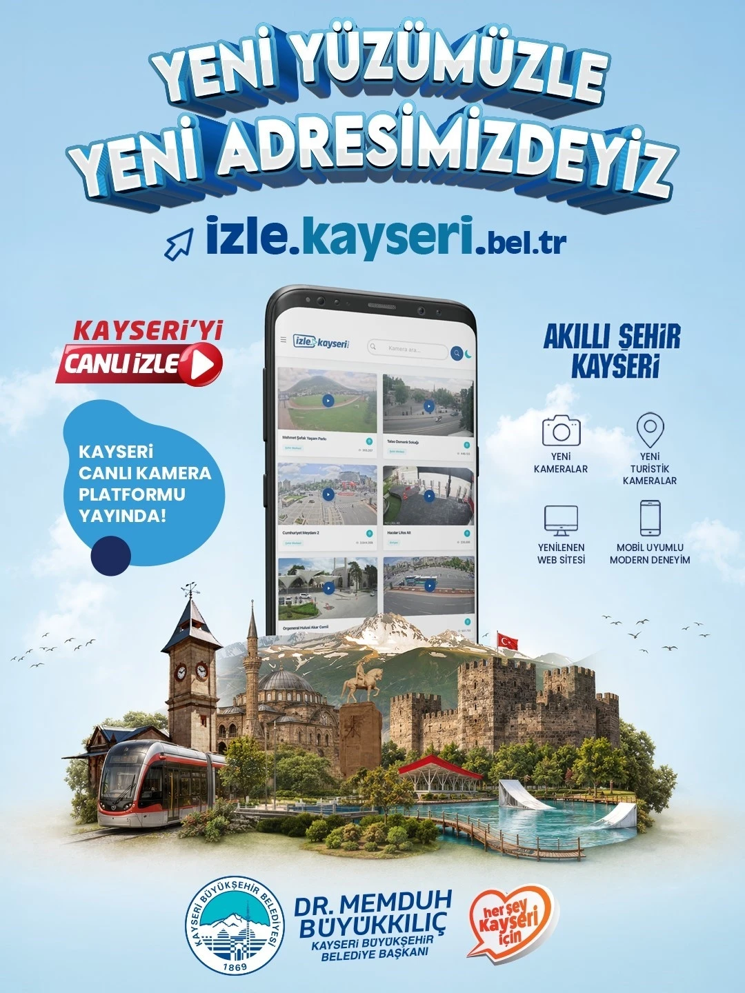 Başkan B&uuml;y&uuml;kkılı&ccedil;&rsquo;tan Dijital Kayseri vizyonunda yeni adım: izle.kayseri.bel.tr
