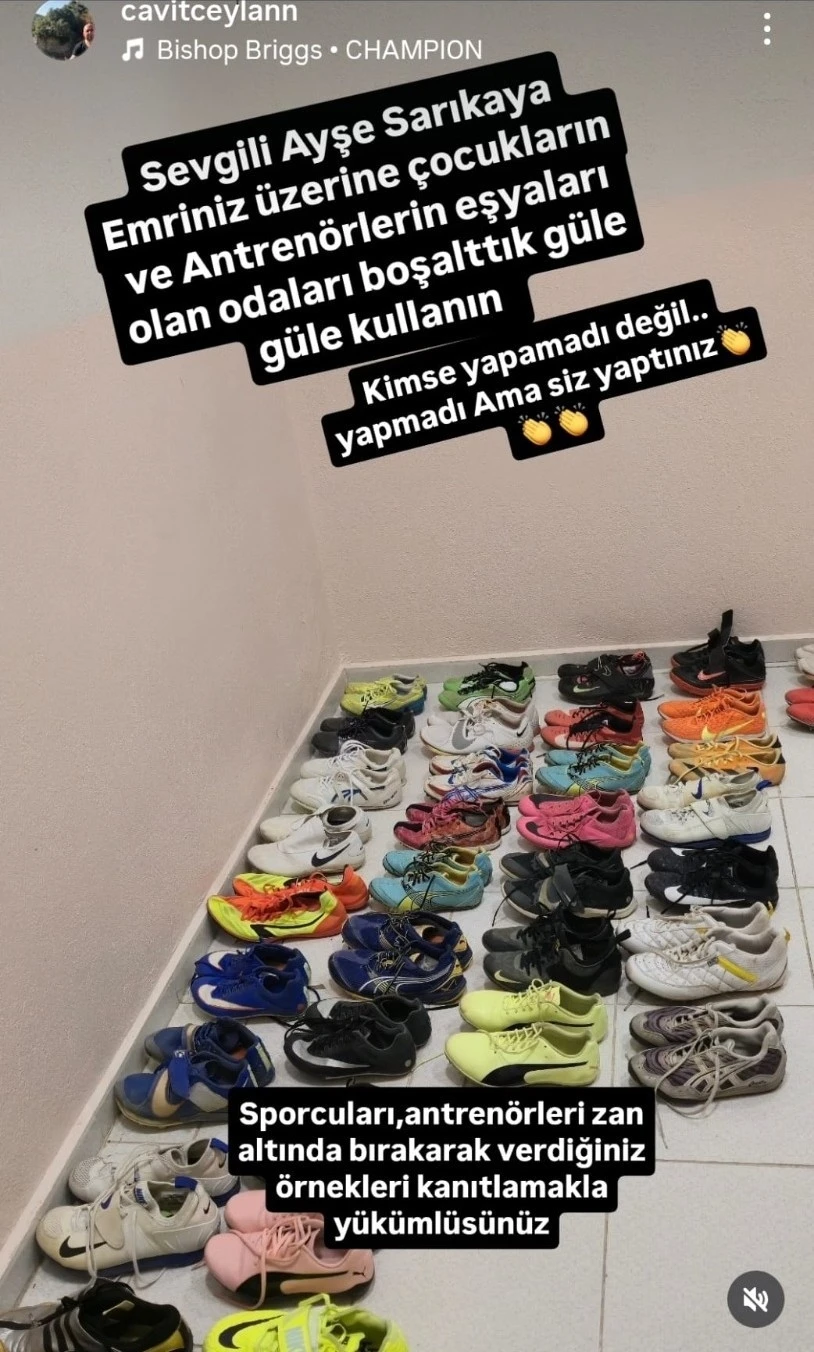 Başkanın talimatıyla sporcu ve antrenörlerin odaları boşaltıldı
